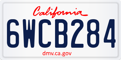 CA license plate 6WCB284