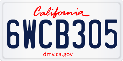 CA license plate 6WCB305