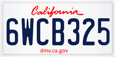 CA license plate 6WCB325