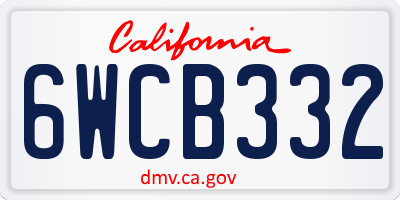 CA license plate 6WCB332