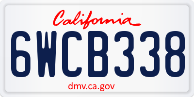 CA license plate 6WCB338
