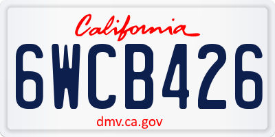 CA license plate 6WCB426