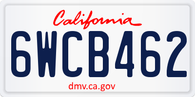 CA license plate 6WCB462