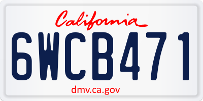 CA license plate 6WCB471