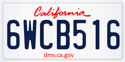 CA license plate 6WCB516
