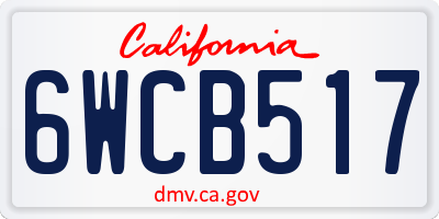 CA license plate 6WCB517