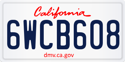CA license plate 6WCB608