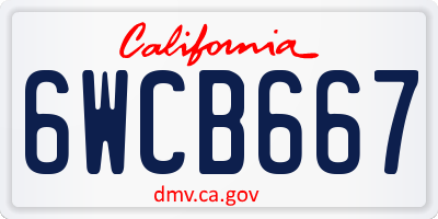 CA license plate 6WCB667