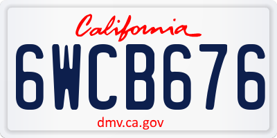 CA license plate 6WCB676