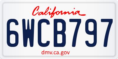 CA license plate 6WCB797