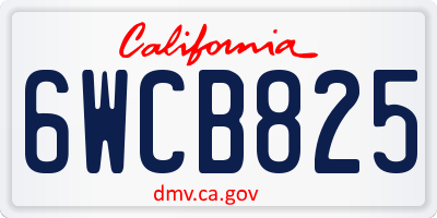 CA license plate 6WCB825
