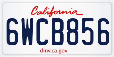 CA license plate 6WCB856
