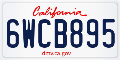CA license plate 6WCB895