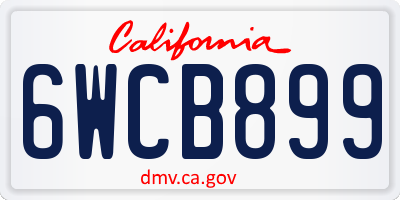 CA license plate 6WCB899