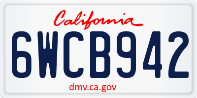 CA license plate 6WCB942
