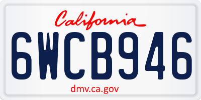 CA license plate 6WCB946
