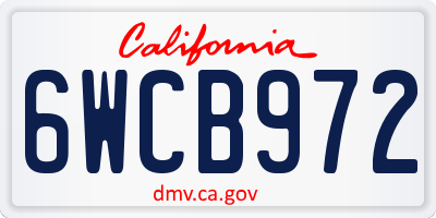 CA license plate 6WCB972