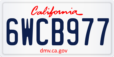CA license plate 6WCB977