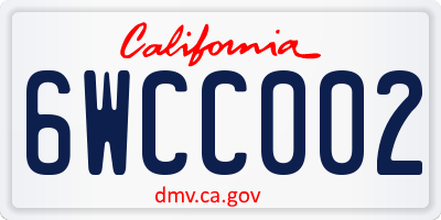 CA license plate 6WCC002