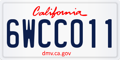 CA license plate 6WCC011