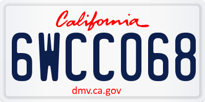 CA license plate 6WCC068