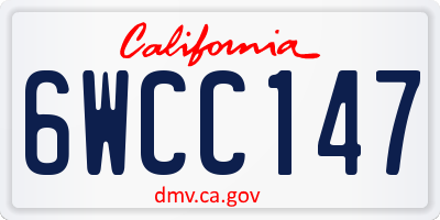CA license plate 6WCC147