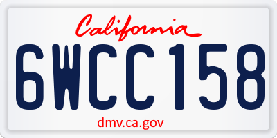 CA license plate 6WCC158