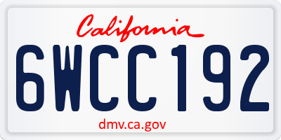 CA license plate 6WCC192