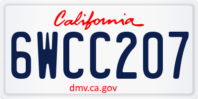 CA license plate 6WCC207