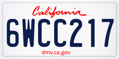 CA license plate 6WCC217