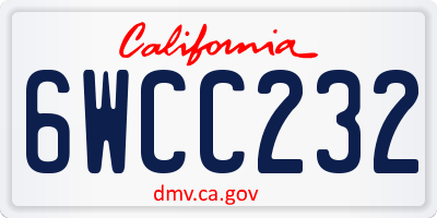 CA license plate 6WCC232