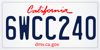CA license plate 6WCC240