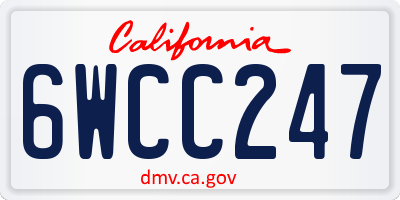 CA license plate 6WCC247