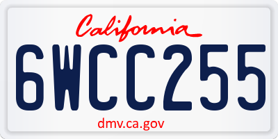 CA license plate 6WCC255
