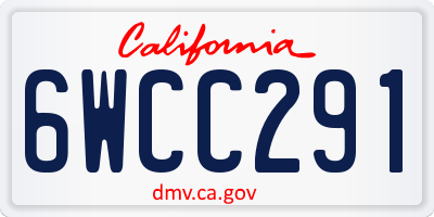 CA license plate 6WCC291