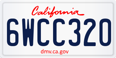 CA license plate 6WCC320