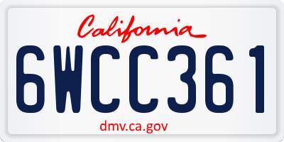 CA license plate 6WCC361