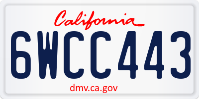 CA license plate 6WCC443