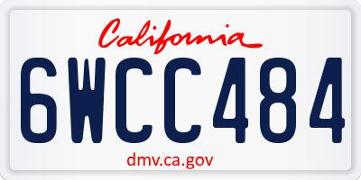 CA license plate 6WCC484