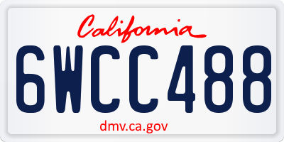 CA license plate 6WCC488