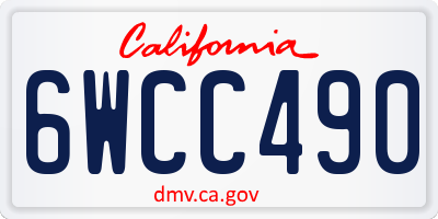 CA license plate 6WCC490