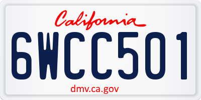 CA license plate 6WCC501