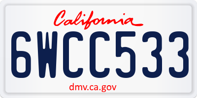 CA license plate 6WCC533