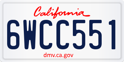 CA license plate 6WCC551