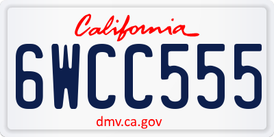 CA license plate 6WCC555