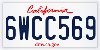 CA license plate 6WCC569