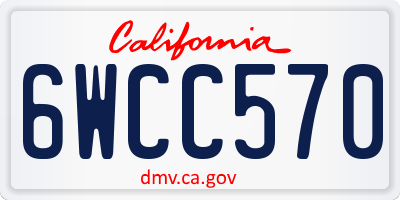 CA license plate 6WCC570