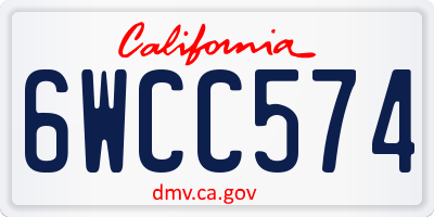 CA license plate 6WCC574
