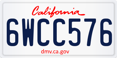 CA license plate 6WCC576