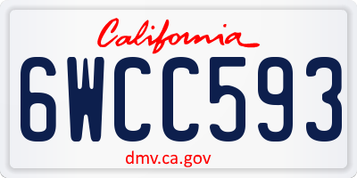CA license plate 6WCC593